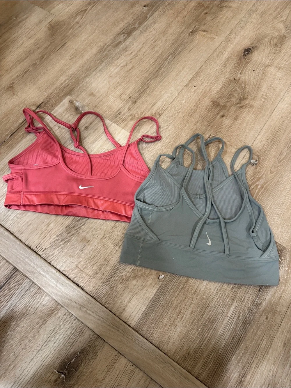 Nike sports bra bundle Women's Strappy Seamless Bralette - Pink & Sage
